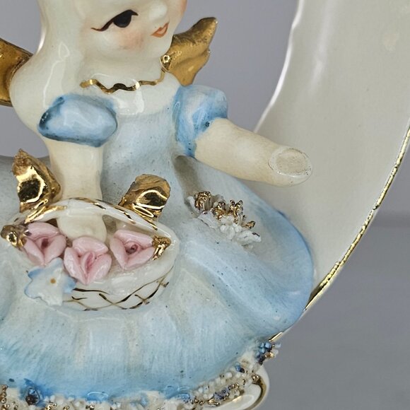 Vintage Lefton's Friday Angel Figurine Ceramic Collectible KW6949 1955 *Flaw* - Picture 7 of 8